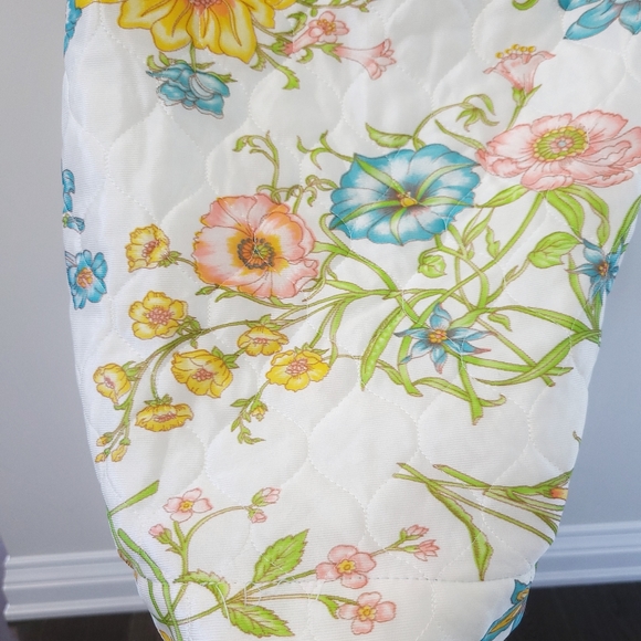 Vintage 60s Princess Lingerie Satin Wild Blooms Floral Quilted House Jacket - Picture 5 of 16